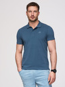 Ombre Clothing Pánska bavlnená polokošeľa BASIC - biela/hnedá/tmavo modrá V4 OM-POBS-0171 Ombre Clothing
