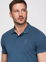 Ombre Clothing Pánska bavlnená polokošeľa BASIC - biela/hnedá/tmavo modrá V4 OM-POBS-0171 Ombre Clothing