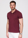 Ombre Clothing Pánska bavlnená polokošeľa BASIC - biela/hnedá/tmavo modrá V4 OM-POBS-0171 Ombre Clothing