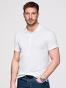Ombre Clothing Pánska bavlnená polokošeľa BASIC - biela/hnedá/tmavo modrá V4 OM-POBS-0171 Ombre Clothing