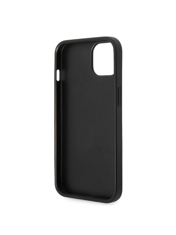 Guess Guess PU 4G kovové logo zadný kryt pre iPhone 15 sivý