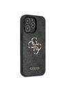Guess Guess PU 4G kovový zadný kryt s logom pre iPhone 13 Pro Max Grey
