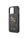 Guess Guess PU 4G kovový zadný kryt s logom pre iPhone 13 Pro Max Grey