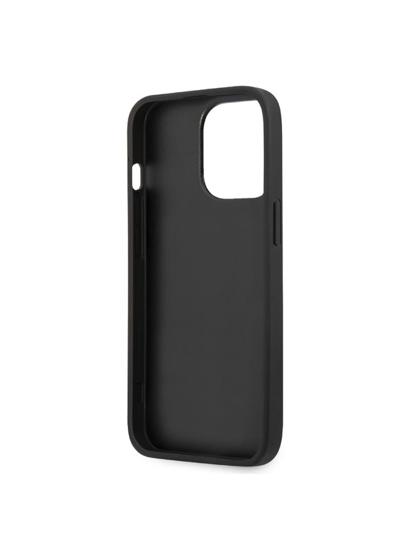 Guess Guess PU 4G kovový zadný kryt s logom pre iPhone 13 Pro Max Grey
