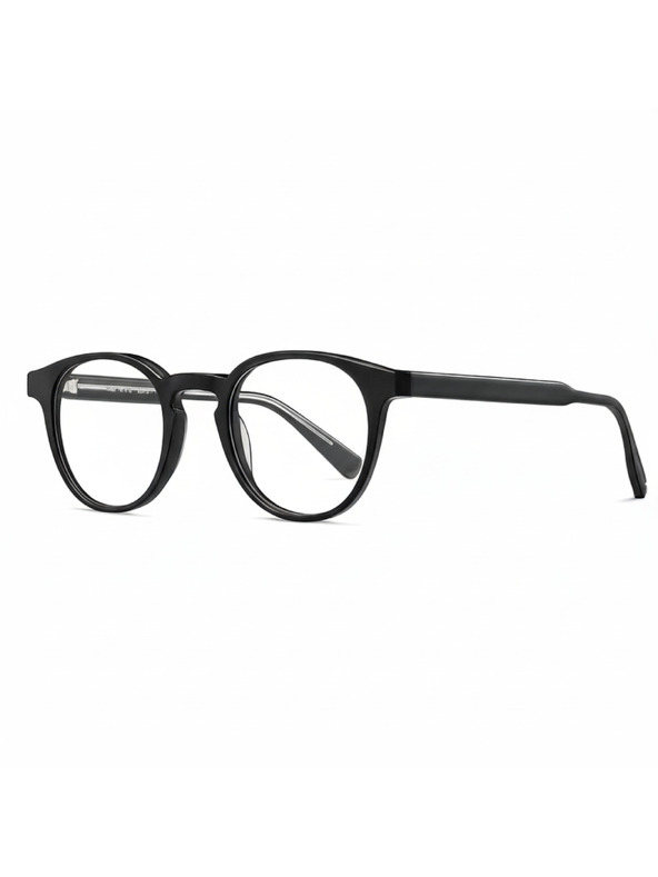 VEYREY VeyRey nerd acetátové slnečné okuliare Phuffy čierna obruč číre sklá