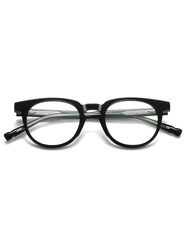 VEYREY VeyRey nerd acetátové slnečné okuliare Phuffy čierna obruč číre sklá