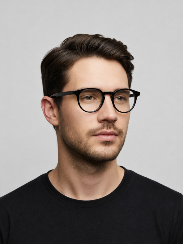 VEYREY VeyRey nerd acetátové slnečné okuliare Phuffy čierna obruč číre sklá