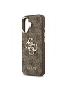 Guess Guess PU Leather 4G Metal Logo Gold Frame Zadný Kryt pre iPhone 17 Brown