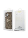 Guess Guess PU Leather 4G Metal Logo Gold Frame Zadný Kryt pre iPhone 17 Brown