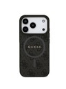 Guess Guess PU Leather 4G Colored Ring MagSafe Zadný Kryt pre iPhone 17 Pro Black