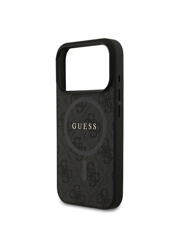 Guess Guess PU Leather 4G Colored Ring MagSafe Zadný Kryt pre iPhone 17 Pro Black