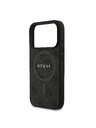 Guess Guess PU Leather 4G Colored Ring MagSafe Zadný Kryt pre iPhone 17 Pro Black
