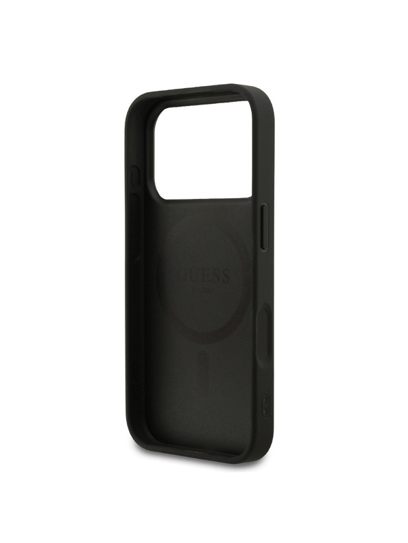 Guess Guess PU Leather 4G Colored Ring MagSafe Zadný Kryt pre iPhone 17 Pro Black