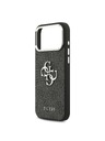 Guess Guess PU 4G Metal Logo Zadný Kryt pre iPhone 17 Pro Max Silver Black