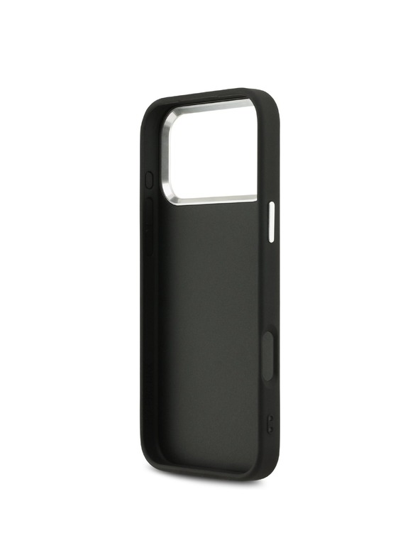 Guess Guess PU 4G Metal Logo Zadný Kryt pre iPhone 17 Pro Max Silver Black