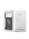 Guess Guess PU 4G Metal Logo Zadný Kryt pre iPhone 17 Pro Max Silver Black
