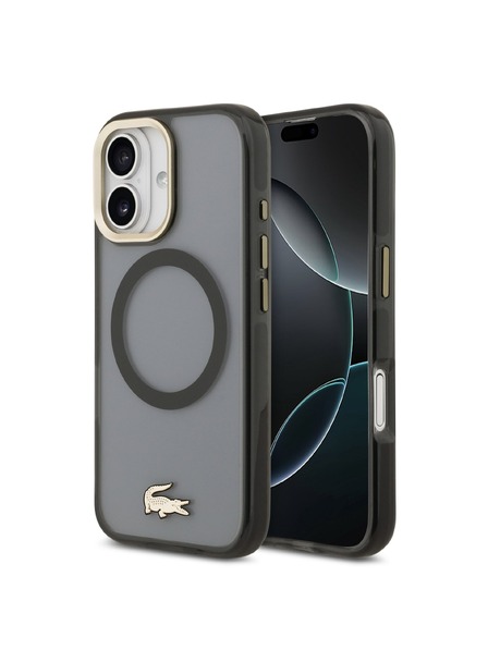 Lacoste Lacoste PC/TPU Frosted Finish Gold Logo MagSafe Zadný Kryt pre iPhone 17 Black