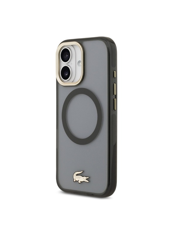 Lacoste Lacoste PC/TPU Frosted Finish Gold Logo MagSafe Zadný Kryt pre iPhone 17 Black