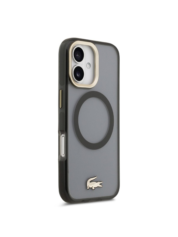 Lacoste Lacoste PC/TPU Frosted Finish Gold Logo MagSafe Zadný Kryt pre iPhone 17 Black