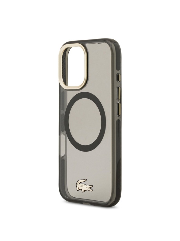 Lacoste Lacoste PC/TPU Frosted Finish Gold Logo MagSafe Zadný Kryt pre iPhone 17 Black