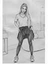 numoco basic Bavlnená dámska halenka s výstrihom do V a krátkym rukávom - béžová