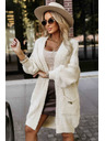 numoco basic Módny oversized kardigan s ozdobnou brošňou a praktickými vreckami - béžový