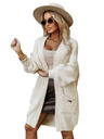 numoco basic Módny oversized kardigan s ozdobnou brošňou a praktickými vreckami - béžový