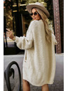 numoco basic Módny oversized kardigan s ozdobnou brošňou a praktickými vreckami - béžový