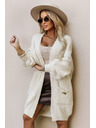 numoco basic Módny oversized kardigan s ozdobnou brošňou a praktickými vreckami - béžový