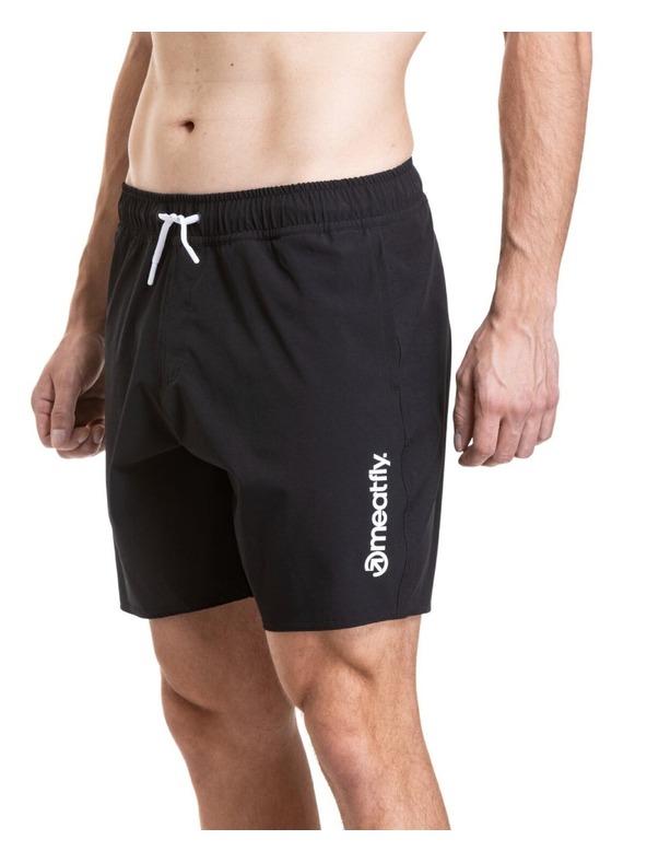Meatfly Meatfly pánske plavky Keith Boardshorts 17" Black / White