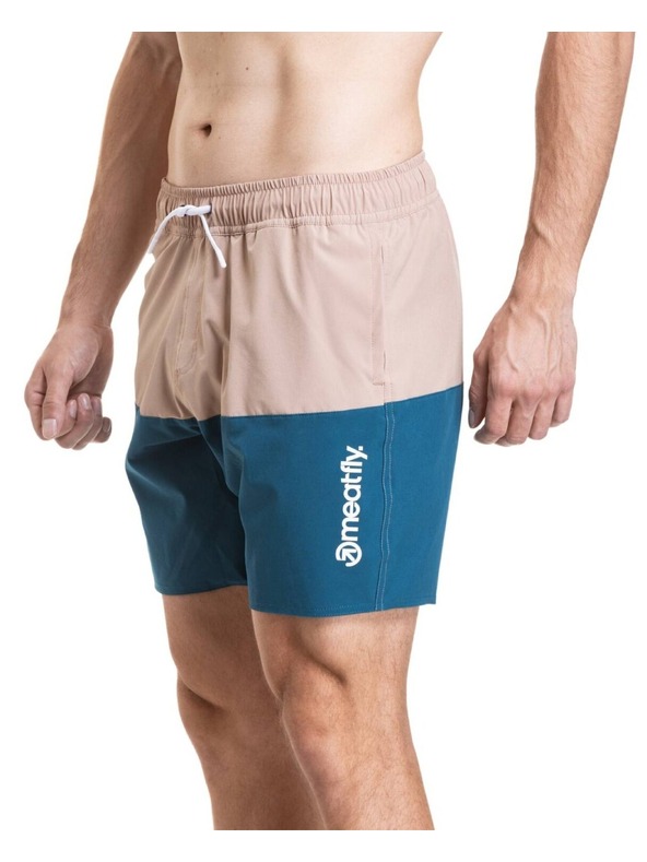 Meatfly Meatfly pánske plavky Keith Boardshorts 17" Nougat / Super Teal