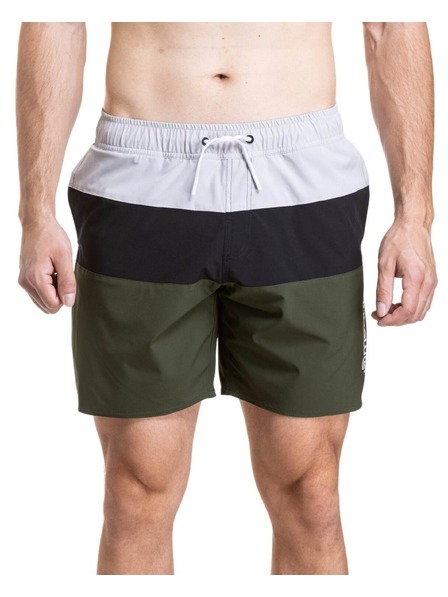 Meatfly Meatfly pánske plavky Keith Boardshorts 17" Olive / Black / Quiet Gray