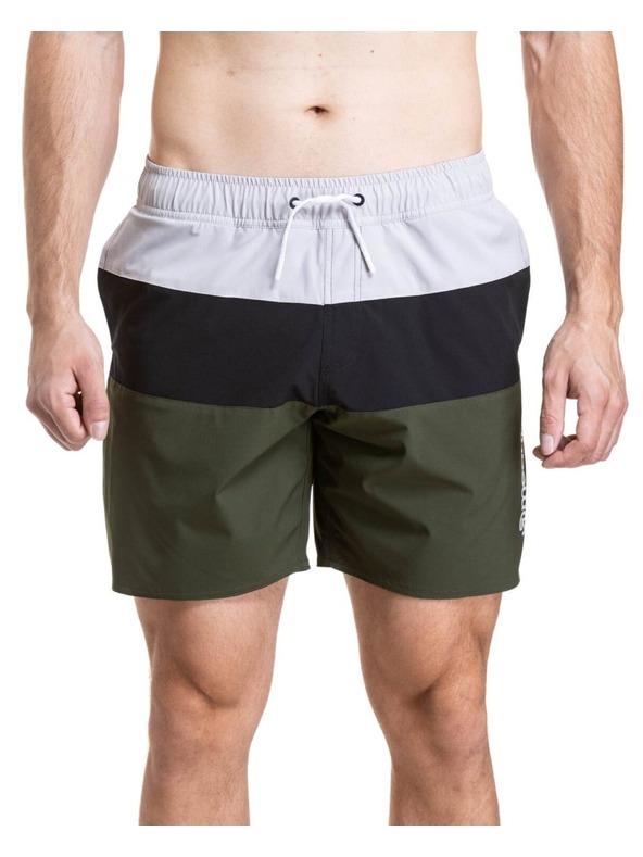 Meatfly Meatfly pánske plavky Keith Boardshorts 17" Olive / Black / Quiet Gray