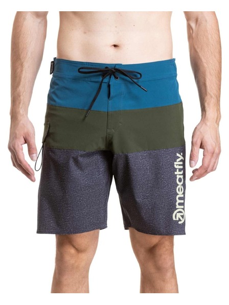 Meatfly Meatfly pánske plavky Mitch Boardshorts 21" Olive / Super Teal