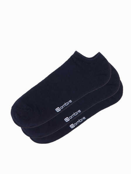 Ombre Clothing Pánske ponožky 3-pack - tmavo modré V1 OM-SOSS-0102 Ombre Clothing