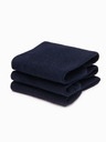 Ombre Clothing Pánske ponožky 3-pack - tmavo modré V1 OM-SOSS-0102 Ombre Clothing