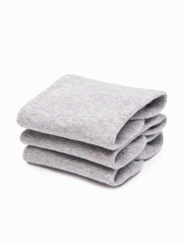Ombre Clothing Pánske ponožky 3-pack - šedá melanž V3 OM-SOSS-0102 Ombre Clothing