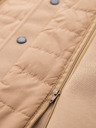 Ombre Clothing Pánska štruktúrovaná bunda s vysokým límcom a kapucňou - svetlě hnedá V1 M167 Ombre Clothing