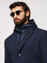 Ombre Clothing Pánska štruktúrovaná bunda s kapucňou a vysokým límcom - tmavě modrá V3 M167 Ombre Clothing