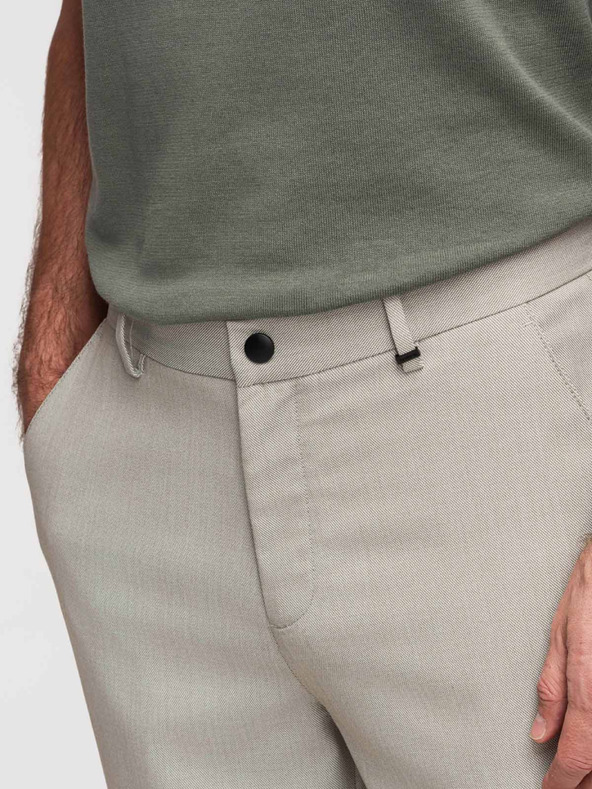 Ombre Clothing Pánske chino nohavice REGULAR FIT s elastickým pásom - sivé a béžové V1 P1525 Ombre Clothing