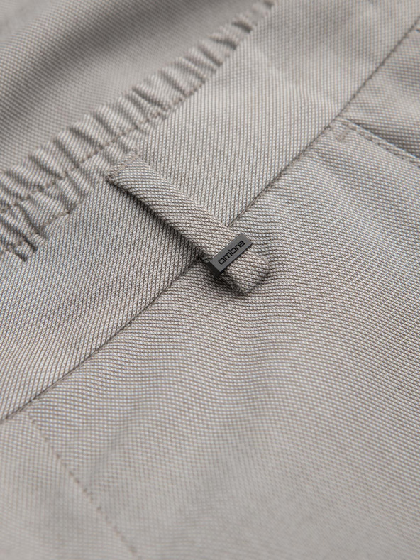 Ombre Clothing Pánske chino nohavice REGULAR FIT s elastickým pásom - sivé a béžové V1 P1525 Ombre Clothing
