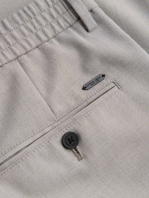Ombre Clothing Pánske chino nohavice REGULAR FIT s elastickým pásom - sivé a béžové V1 P1525 Ombre Clothing