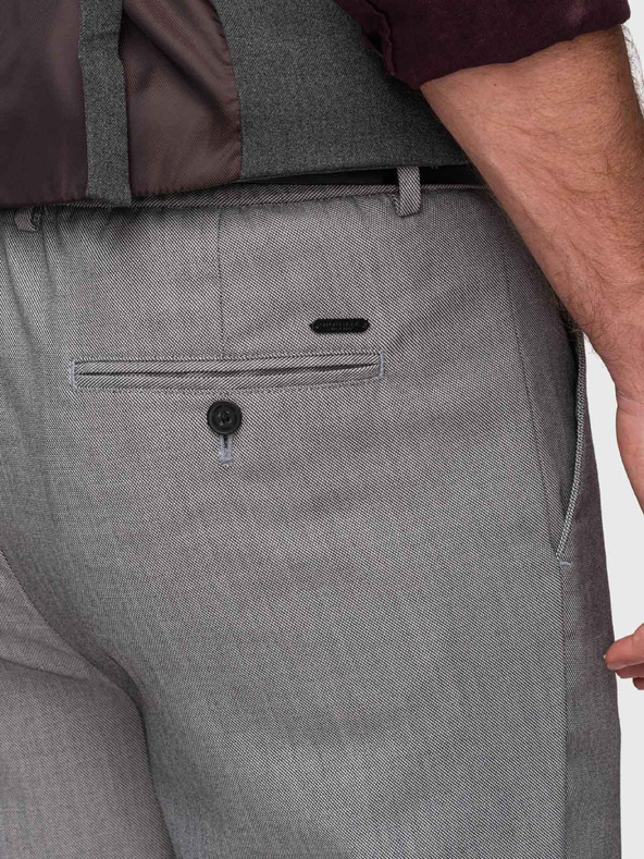Ombre Clothing Pánske chino nohavice REGULAR FIT s elastickým pásom - sivé V2 P1525 Ombre Clothing