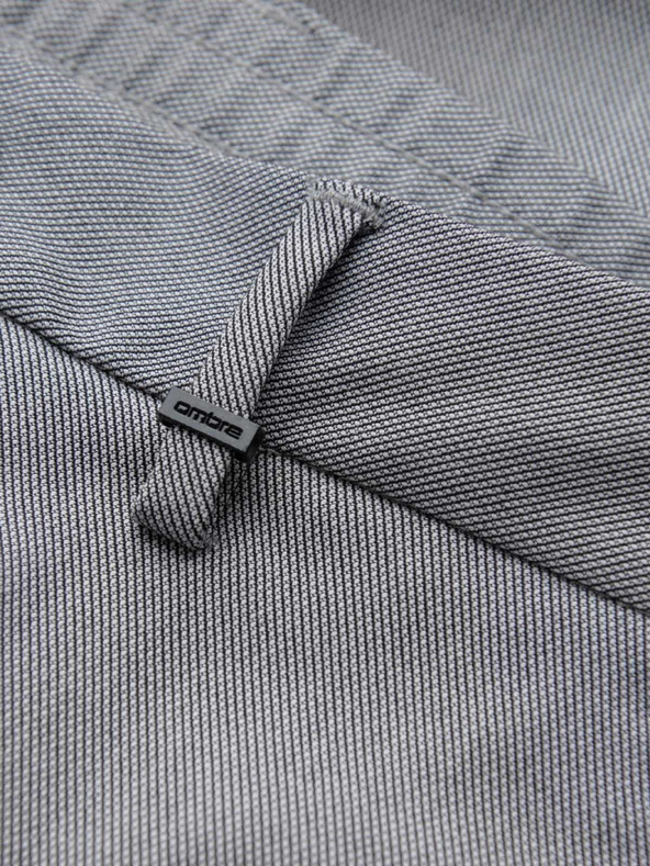 Ombre Clothing Pánske chino nohavice REGULAR FIT s elastickým pásom - sivé V2 P1525 Ombre Clothing