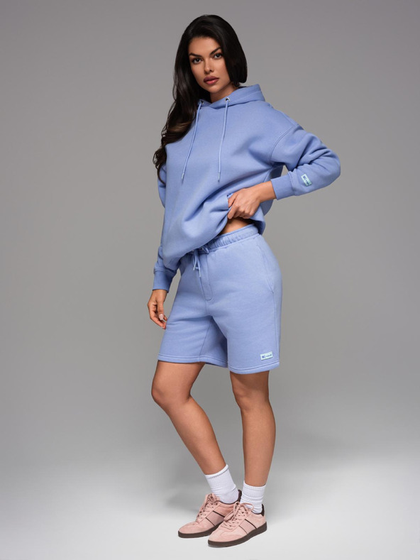 Ombre Clothing Unisex teplákové šortky so žebrovaným pásom - levanduľová V9 OU-SRBC-0101 Ombre Clothing