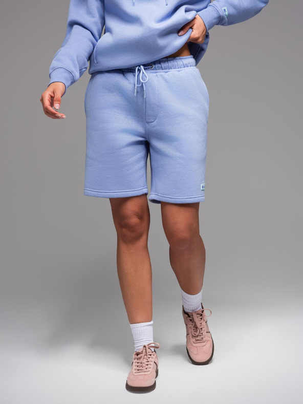 Ombre Clothing Unisex teplákové šortky so žebrovaným pásom - levanduľová V9 OU-SRBC-0101 Ombre Clothing