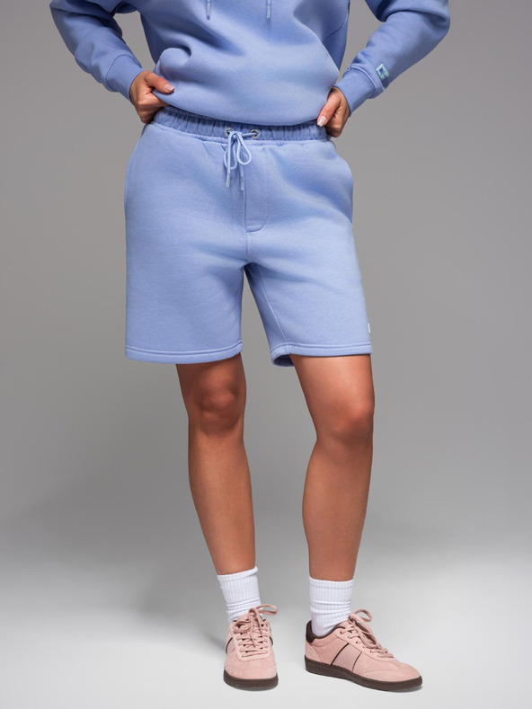 Ombre Clothing Unisex teplákové šortky so žebrovaným pásom - levanduľová V9 OU-SRBC-0101 Ombre Clothing