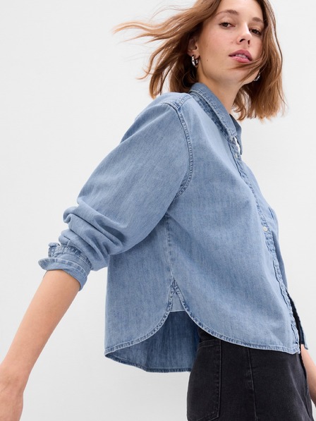 GAP Džínsová košeľa crop GAP