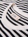 Ombre Clothing Pánske námorníckej pruhované pletené tričko s prerušovanou väzbou - čiernobiele