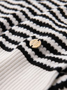 Ombre Clothing Pánske námorníckej pruhované pletené tričko s prerušovanou väzbou - čiernobiele